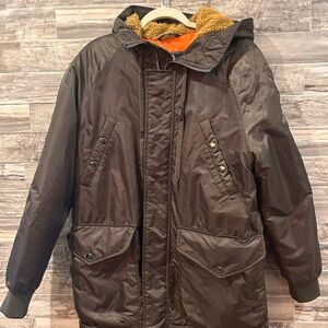 American Rag Dark Brown Hooded Puffer Jacket
